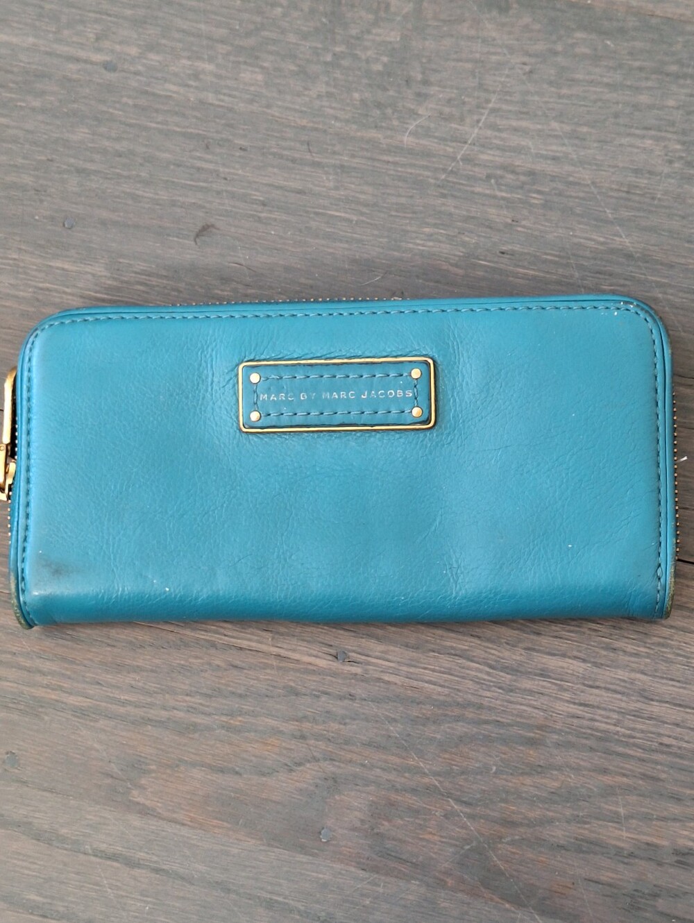 Marc by Marc Jacobs zip around leather wallet Aqua Green
